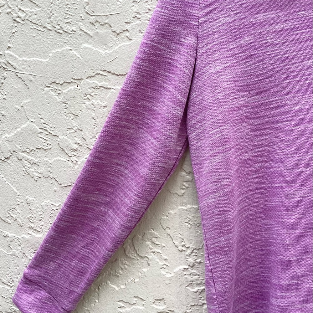 Croft & Barrow Top Zipper Turtleneck Pullover Purple Silver Stripes - Picture 10 of 16